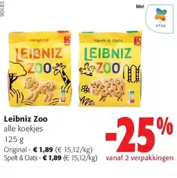 Colruyt Leibniz Zoo alle koekjes 125 aanbieding