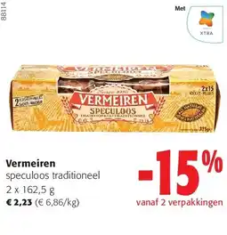 Colruyt Vermeiren speculoos traditioneel 2 x 162,5 g aanbieding