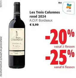Colruyt Les Trois Colonnes rood 2024 aanbieding
