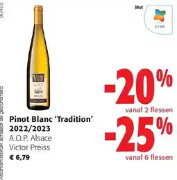 Colruyt Pinot Blanc ‘Tradition’ 2022/2023 aanbieding