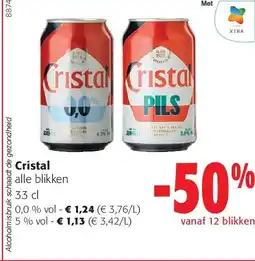 Colruyt Cristal alle blikken 33 cl aanbieding