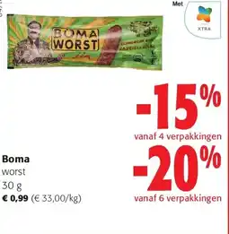 Colruyt Boma worst 30 g aanbieding