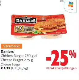 Colruyt Danlers Chicken Burger 250 g aanbieding