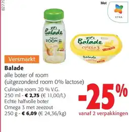 Colruyt Culinaire room 20 % V.G. 250 ml aanbieding
