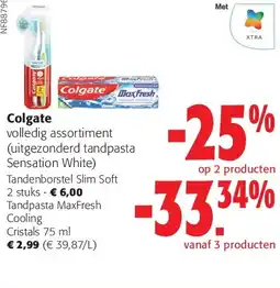 Colruyt Tandenborstel Slim Soft 2 stuks aanbieding