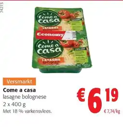 Colruyt Come a casa lasagne bolognese 2 x 40 aanbieding