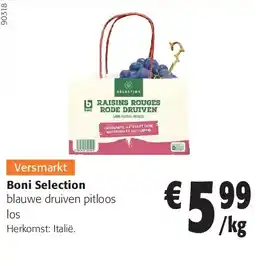 Colruyt Boni Selection blauwe druiven pitloos aanbieding