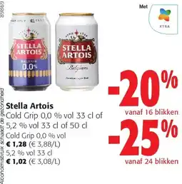 Colruyt Stella Artois Cold Grip 0,0 % vol 33 cl aanbieding