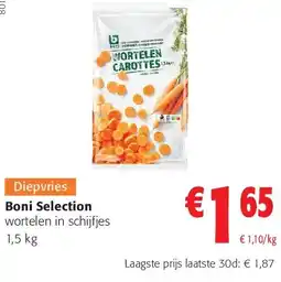 Colruyt Boni Selection wortelen in schijfjes 1,5 k aanbieding