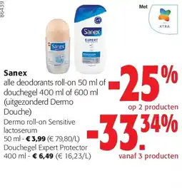 Colruyt Sanex alle deodorants roll-on 50 ml aanbieding