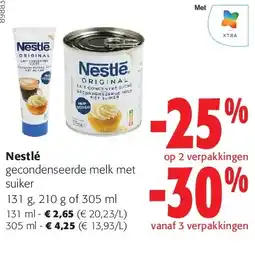 Colruyt Nestlé gecondenseerde melk met suiker aanbieding