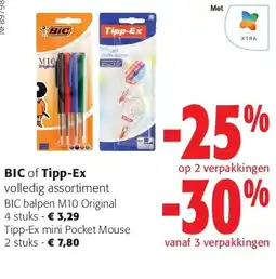 Colruyt BIC balpen M10 Original 4 stuks aanbieding