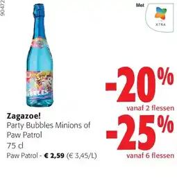 Colruyt Zagazoe! Party Bubbles Minions of Paw Patrol 75 cl aanbieding