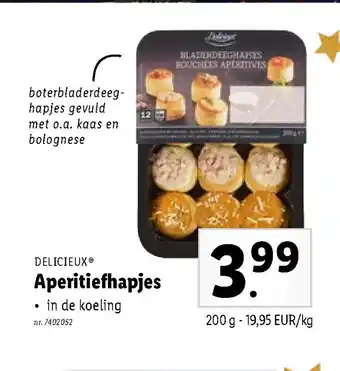 Lidl Delicieux Aperitiefhapjes 200 g aanbieding