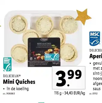 Lidl Delicieux Mini Quiches 116 g aanbieding