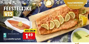 Lidl Verse zalmfilet op huid 1kg aanbieding