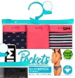 Colruyt Dim Slip Les Pockets Cotton Stretch Confort Roze-zwart aanbieding