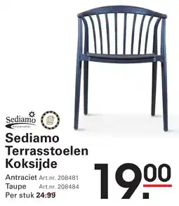 Sligro Sediamo Terrasstoelen Koksijde aanbieding