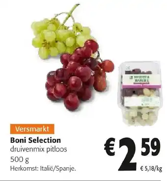 Colruyt Boni Selection druivenmix pitloos aanbieding