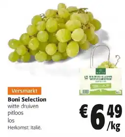 Colruyt Boni Selection witte druiven pitloos aanbieding