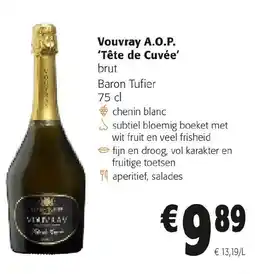 Colruyt Vouvray A.O.P. 'Tête de Cuvée' aanbieding