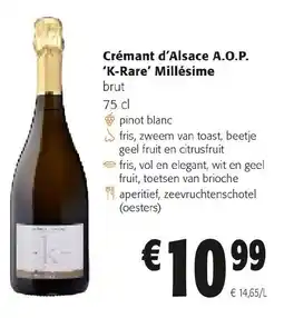 Colruyt Crémant d'Alsace A.O.P. 'K-Rare' Millésime aanbieding