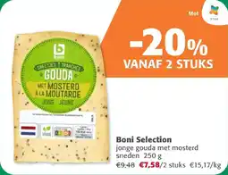 Comarkt Boni Selection jonge gouda met mosterd sneden aanbieding