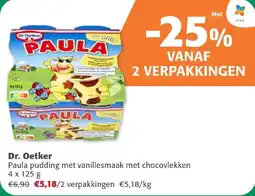 Comarkt Dr. Oetker Paula pudding met vanillesmaak met chocovlekken aanbieding