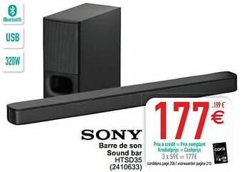 Cora Sony barre de son sound bar htsd35 aanbieding