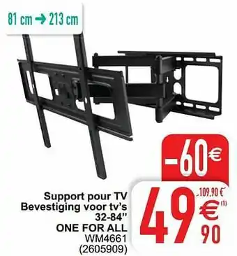 Cora Support pour tv bevestiging voor tv’s one for all wm4661 aanbieding