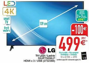 Cora Lg tv led - led-tv 55up75006lf aanbieding