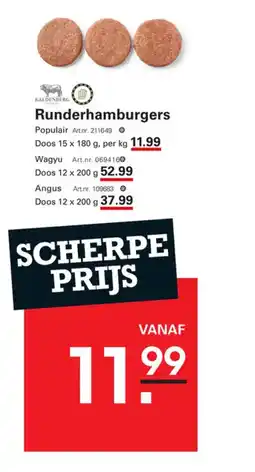 Sligro Runderhamburgers aanbieding