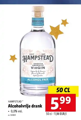 Hampstead Alcoholvrije drank 50 cl