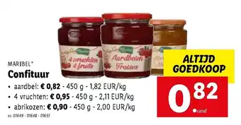 Lidl Maribel Confituur aardbei 450 g aanbieding