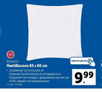 Lidl Meradiso Hoofdkussen 60 x 60 cm aanbieding