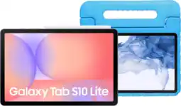Coolblue Samsung Galaxy Tab S10 Lite 10,9 inch 128 GB Wifi Grijs + Kids Cover Blauw aanbieding