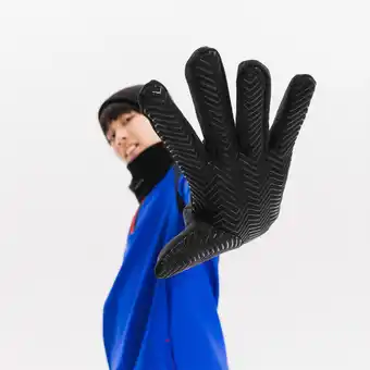 Decathlon Handschoenen voor voetbal kinderen Keepdry 500 zwart aanbieding