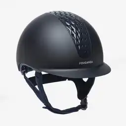 Decathlon Paardrijcap voor volwassenen en kinderen 520 kosmosblauw aanbieding