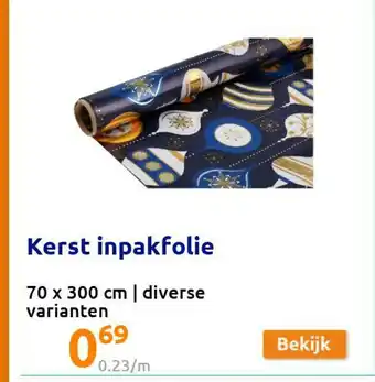 Action Kerst inpakfolie 70 x 300 cm aanbieding