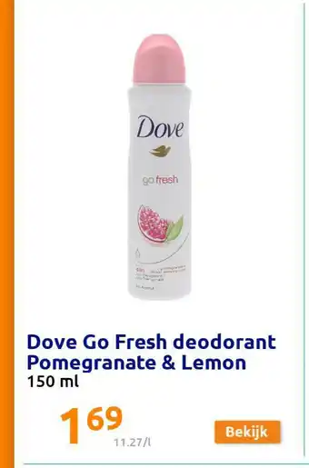 Action Dove Go Fresh deodorant Pomegranate & Lemon 150 ml aanbieding