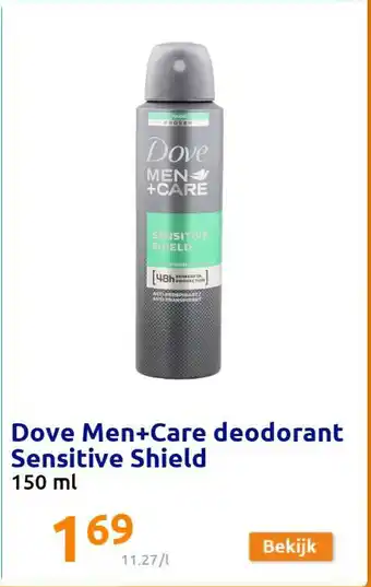Action Dove Men + Care deodorant Sensitive Shield 150 ml aanbieding