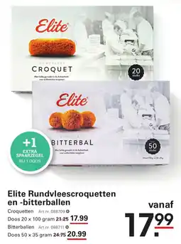 Sligro Elite Rundvleescroquetten en bitterballen aanbieding