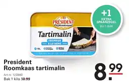 Sligro President Roomkaas tartimalin aanbieding