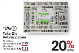 Sligro Take Dis Vetvrij papier aanbieding
