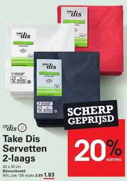 Sligro Take Dis Servetten 2-laags aanbieding