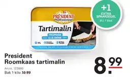 Sligro President Roomkaas tartimalin aanbieding