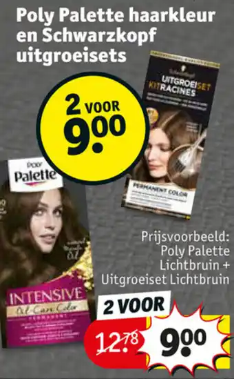 Kruidvat Poly Palette haarkleur en Schwarzkopf uitgroeisets aanbieding