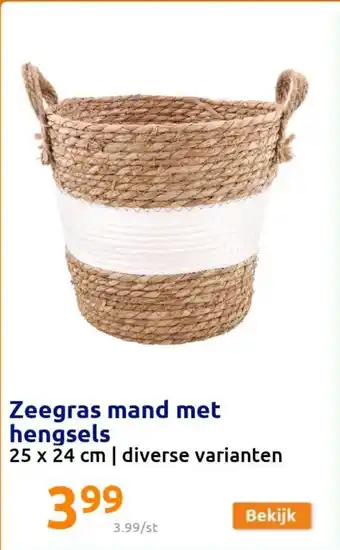 Action Zeegrats mand met hengels aanbieding