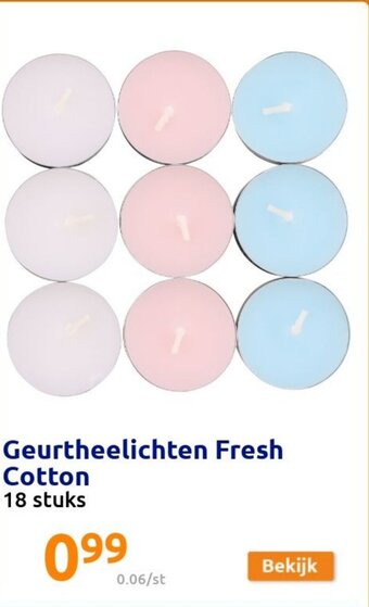 Action Geurtheelichten Fresh Cotton aanbieding