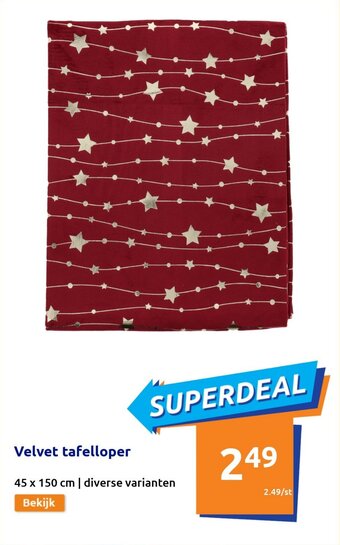 Action Velvet tafelloper aanbieding